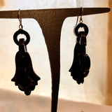 Antique Whitby Jet Earrings, Victorian