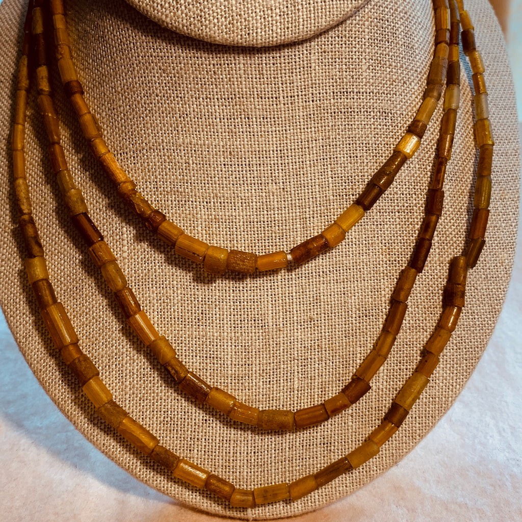 Ancient Egyptian Yellow Glass Beads with Gold Foil
