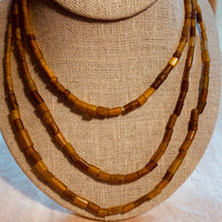 Ancient Egyptian Yellow Glass Beads with Gold Foil