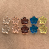 16mm Czech Pressed Glass Flowers, 1980's
