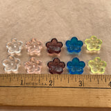 16mm Czech Pressed Glass Flowers, 1980's