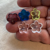 16mm Czech Pressed Glass Flowers, 1980's