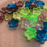 16mm Czech Pressed Glass Flowers, 1980's