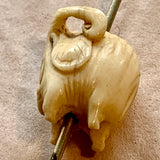 Antique Carved Elephant Ojime Bead, Japan