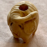 Antique Carved Elephant Ojime Bead, Japan