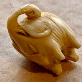 Antique Carved Elephant Ojime Bead, Japan