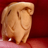 Antique Carved Elephant Ojime Bead, Japan