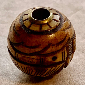 Antique Carved Bone Ojime Bead, Japan