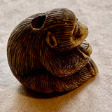 Antique Carved Monkey Ojime Bead, Japan