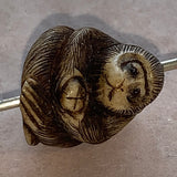 Antique Carved Monkey Ojime Bead, Japan