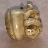 Antique Carved Octopus Ojime Bead, Japan