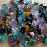 12mm Czech Pressed Glass Flowers, 1980's