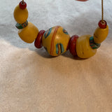 Antique Dutch Yellow Glass & Venetian King Bead