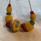 Antique Dutch Yellow Glass & Venetian King Bead