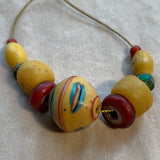 Antique Dutch Yellow Glass & Venetian King Bead