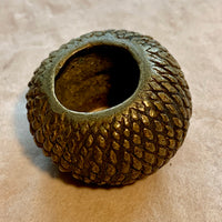 Antique Cast Textured Brass Bead, Nigeria 1800's