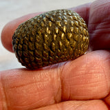 Antique Cast Textured Brass Bead, Nigeria 1800's