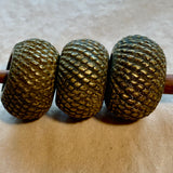 Antique Cast Textured Brass Bead, Nigeria 1800's