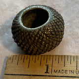 Antique Cast Textured Brass Bead, Nigeria 1800's