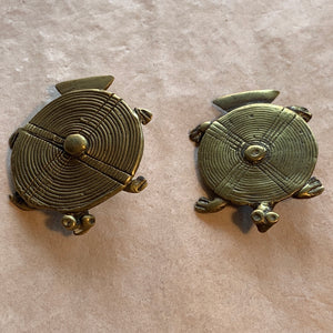 Antique Brass Turtle Pendant, Cameroon