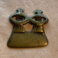 Small Antique Bronze Ancestors Pendant, Cameroon