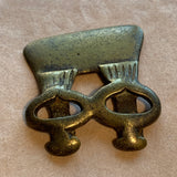 Small Antique Bronze Ancestors Pendant, Cameroon
