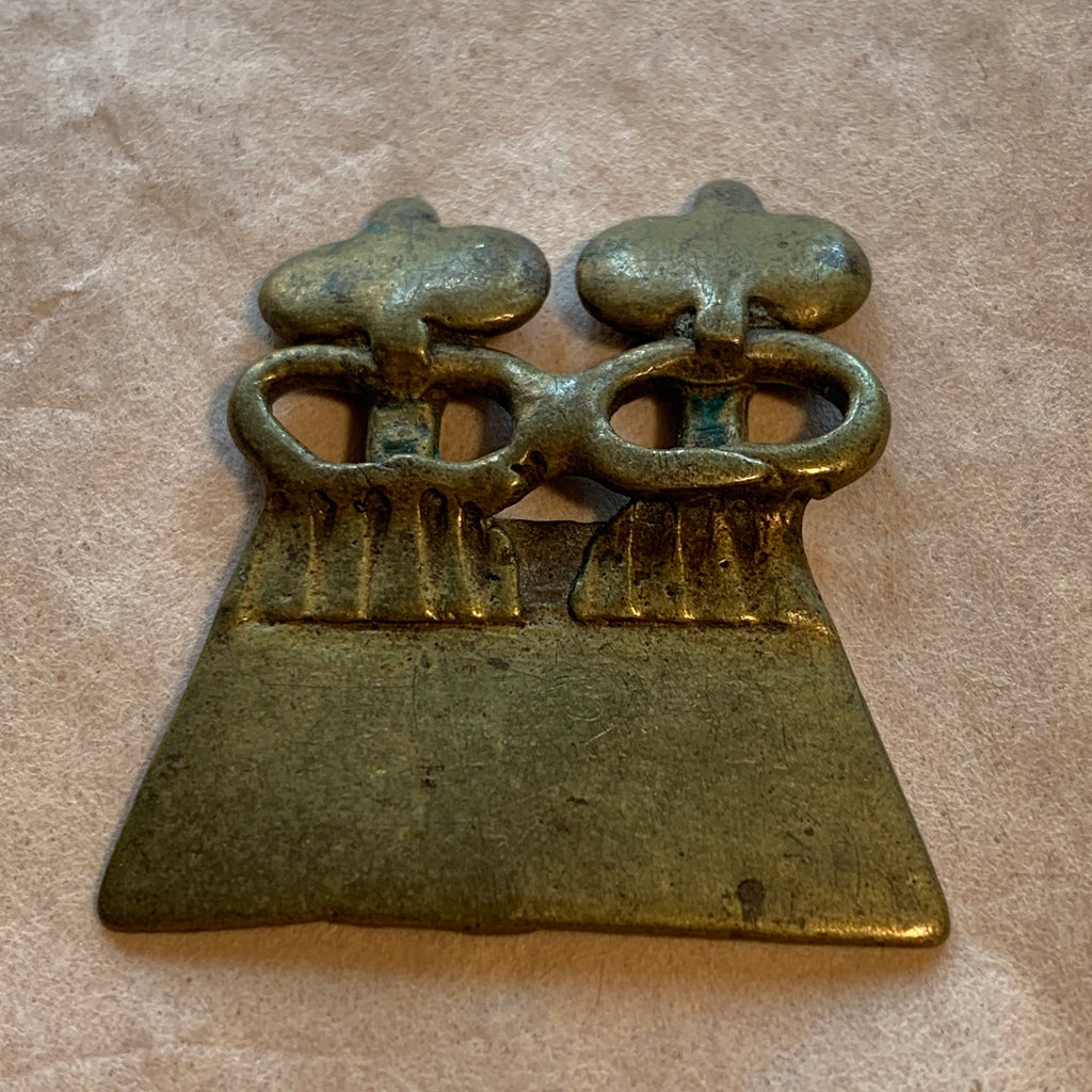 Antique Brass Ancestors Pendant, Cameroon