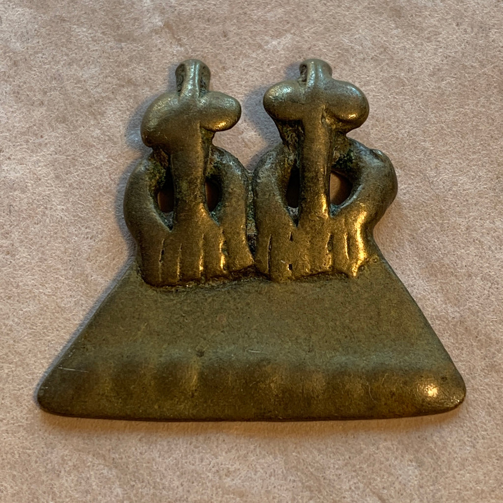Antique Brass Ancestors Pendant, Cameroon