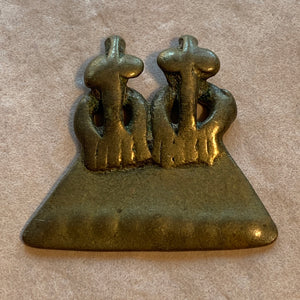Antique Brass Ancestors Pendant, Cameroon