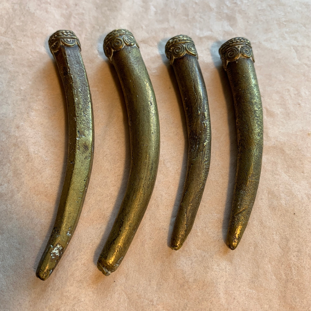Old Brass Horn Pendant from Cameroon
