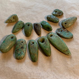 3 Ancient Amazonite Stone Pendants, Nigeria