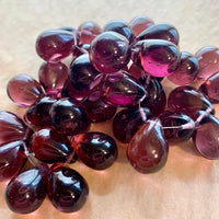 Vintage Czech Glass Purple Teardrops, 1960's