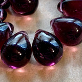 Vintage Czech Glass Purple Teardrops, 1960's