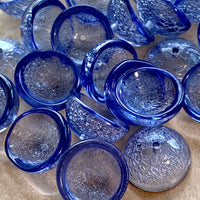 Vintage German Lavender Glass Caps, 1950's