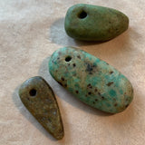 3 Ancient Amazonite Stone Pendants, Nigeria