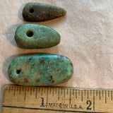 3 Ancient Amazonite Stone Pendants, Nigeria