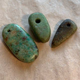 3 Ancient Amazonite Stone Pendants, Nigeria