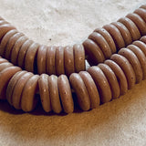 20 Antique Dusty Pink Beads, Smooth Disc