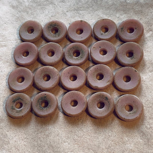 20 Antique Dusty Pink Beads, Smooth Disc