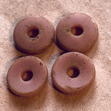 20 Antique Dusty Pink Beads, Smooth Disc