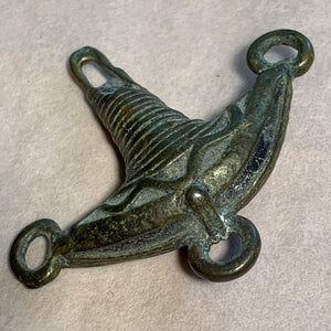 Antique Brass 3-Dangle Pendant, Nigeria