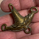 Antique Brass 3-Dangle Pendant, Nigeria