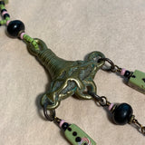 Antique Brass 3-Dangle Pendant, Nigeria
