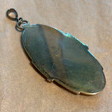 Vintage Agate & Pyrite Pendant, Sterling