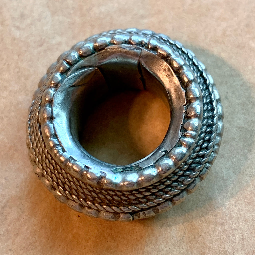 Antique Heavy Silver Wedding Ring, Ethiopia
