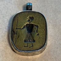 Brass Figural Pendant Set in Sterling Silver