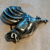 Antique Sterling Reposse Chicken Brooch