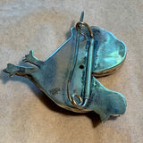 Antique Sterling Reposse Chicken Brooch