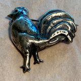 Antique Sterling Reposse Chicken Brooch