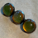 Vintage Sterling Brooch, 3 Opal Glass Stones